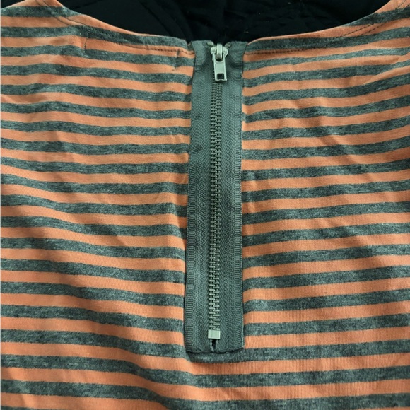 Striped Sleeveless Dress - Orange and Grey - Picture 7 of 7